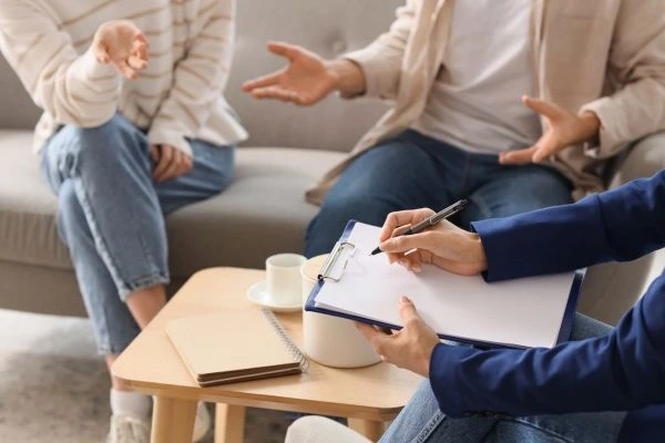 Image of divorce mediation Penarth in progress.