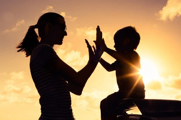 Image of happy mother and child after resolving child arrangements Penarth